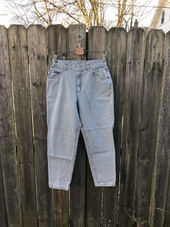 Vintage 90's Lee Denim Gray Mid Rise Tapered Leg … - image 5