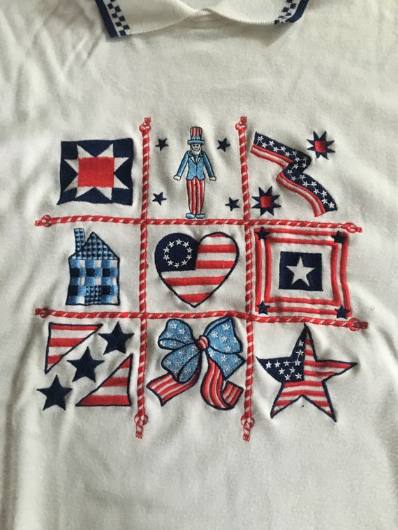 Vintage 90's Unbranded Red White and Blue July 4t… - image 5