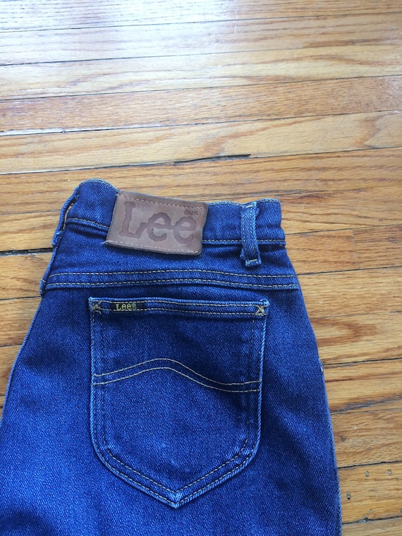 Vintage 80's Lee Denim High Waist Dark Wash Strai… - image 2