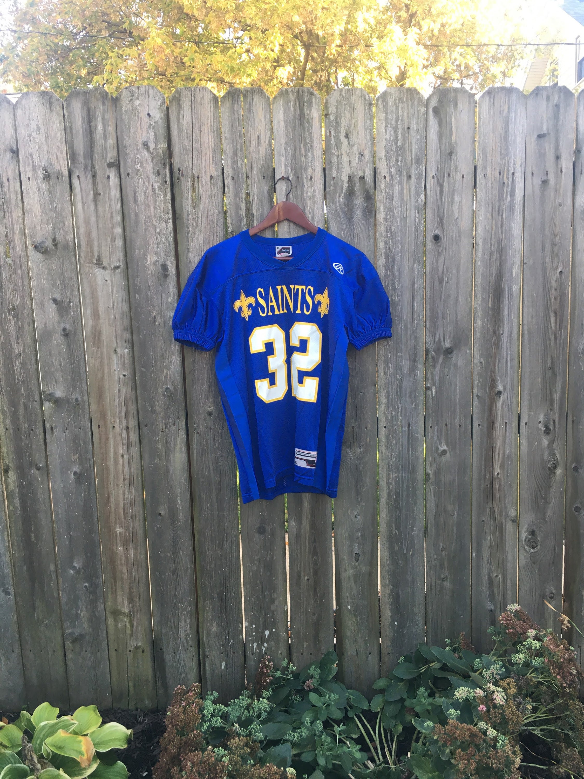 Vintage 90's Rawlings Saints Number 32 Little League Football Blue