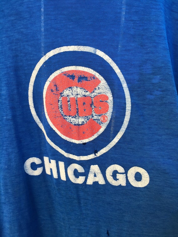 Vintage 1980's Chicago Cubs Well Worn Short Sleev… - image 6