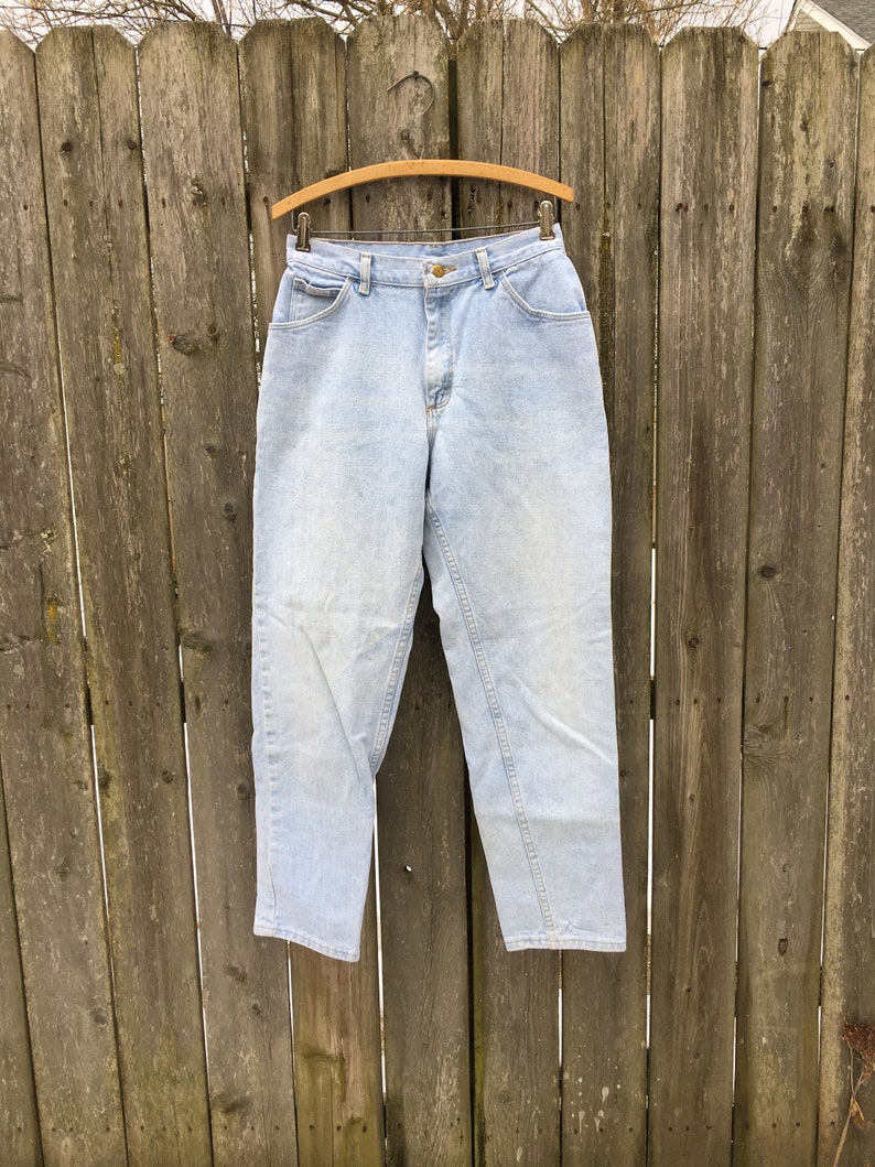 Vintage 90's Wrangler for Women Light Wash High Waist Denim Jeans Waist Measures 28 inches image 3