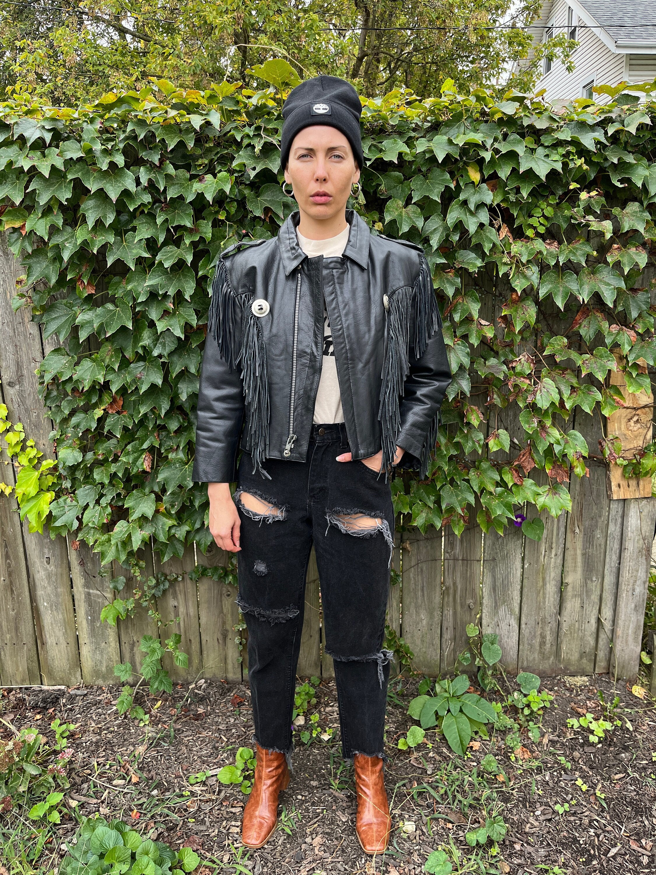 Vintage 90's LB Leather Bound Exclusive Black Leather Zip up Motorcycle Jacket With Fringe and Lace Side Women's Size Small - Etsy Vintage 90's LB Leather Bound Exclusive Black Leather Zip up Motorcycle Jacket With Fringe and Lace Side Women's Size Small - Etsy