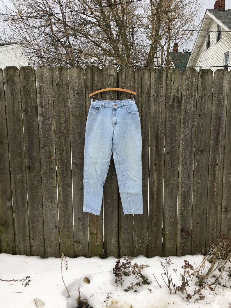 Vintage 90's Wrangler for Women Light Wash High Waist Denim Jeans Waist Measures 28 inches image 2