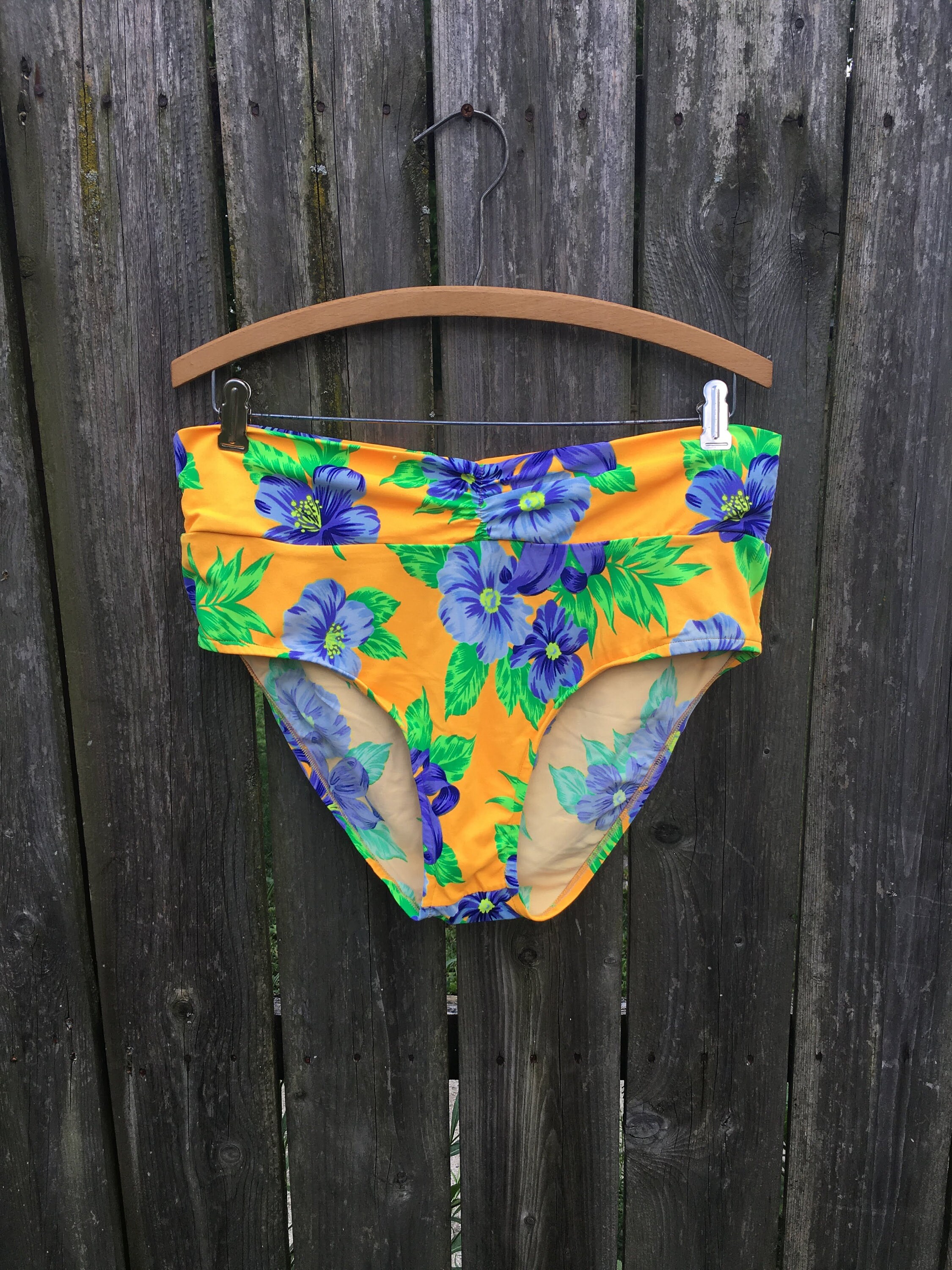 Yellow floral bikini best sale bottoms