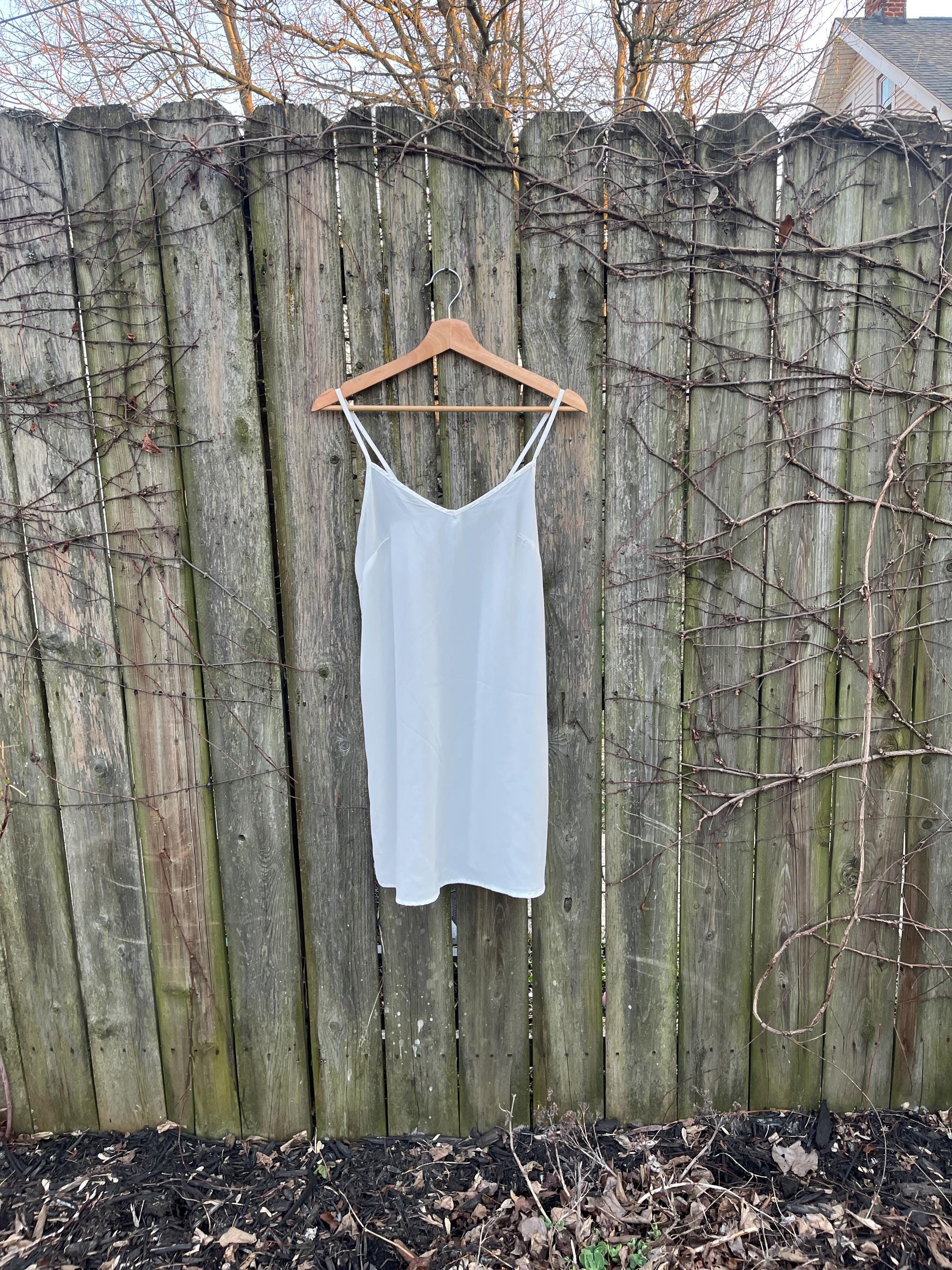 white polka dot slip dress Carolyn Maxi Dress