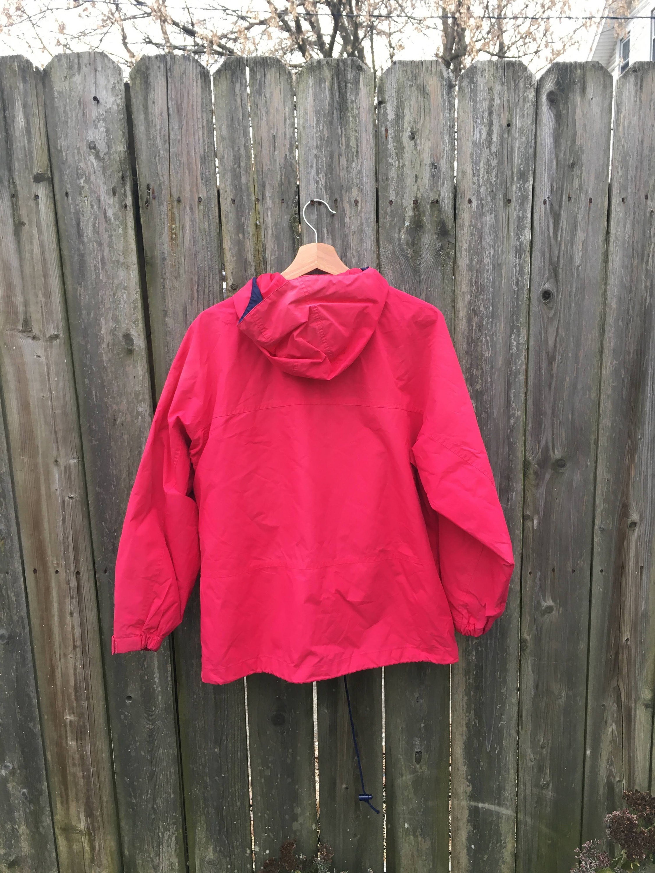 Vintage 90's Eddie Bauer Red 100% Nylon Zip up Jacket Size