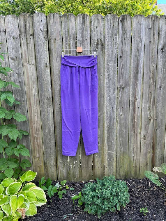 Vintage 80's Basic Essentials Purple Poly/Cotton … - image 1