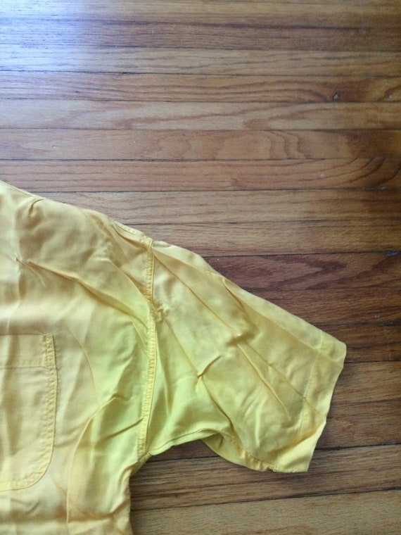 Vintage 80's Basic Essentials Short Sleeve Yellow… - image 6