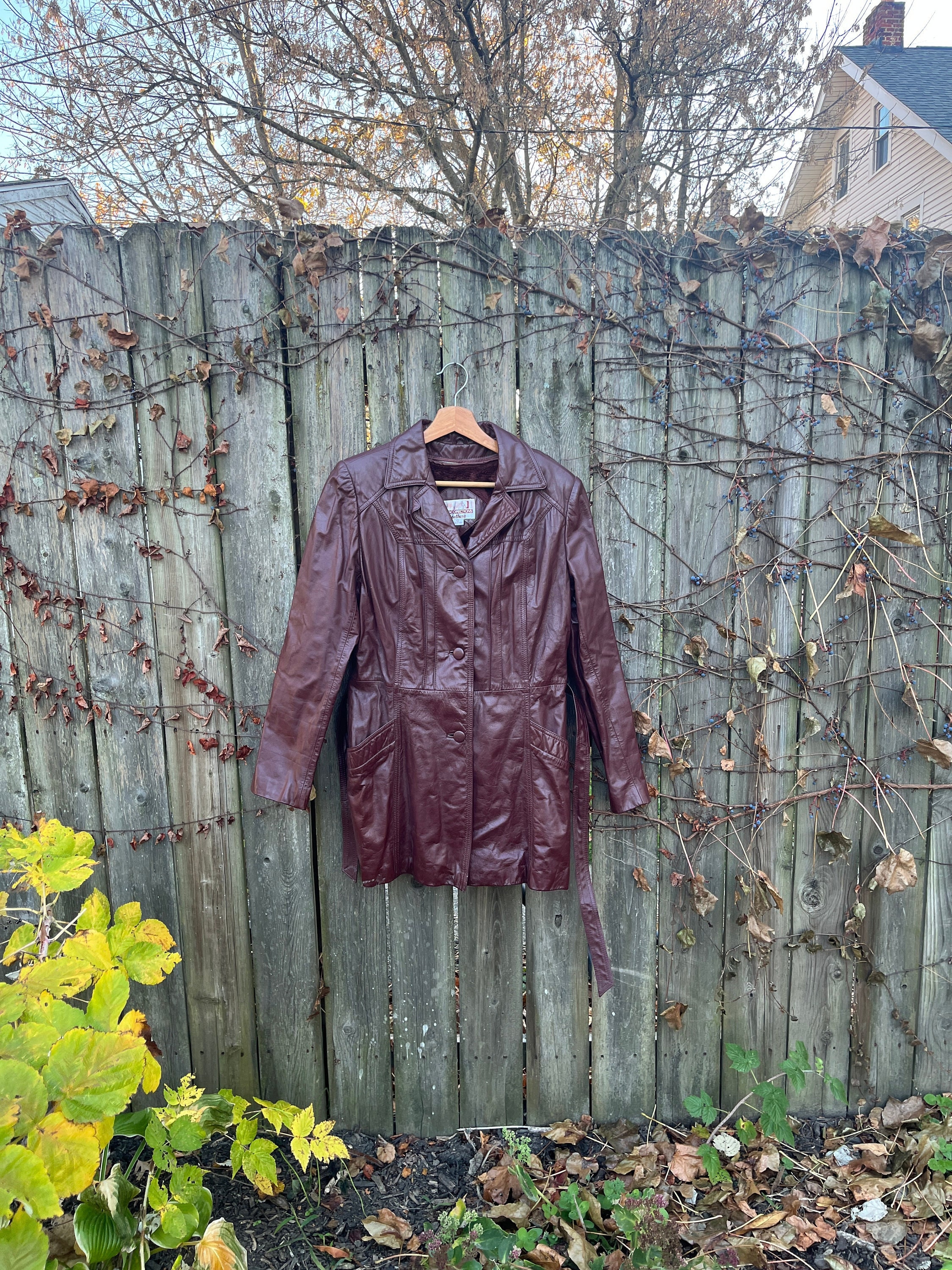 Vintage 70's Classic Directions Leathers Chestnut Colored 3 Button