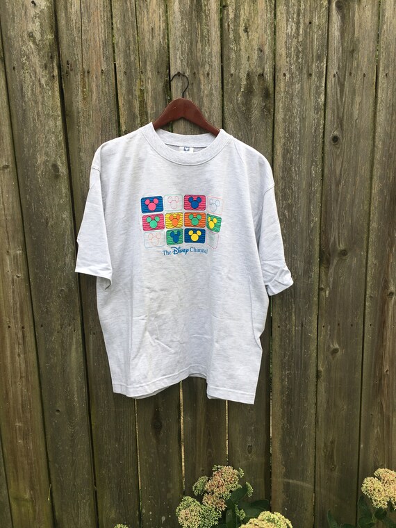 Vintage 90's the Disney Channel Mickey Mouse Silhouette Print