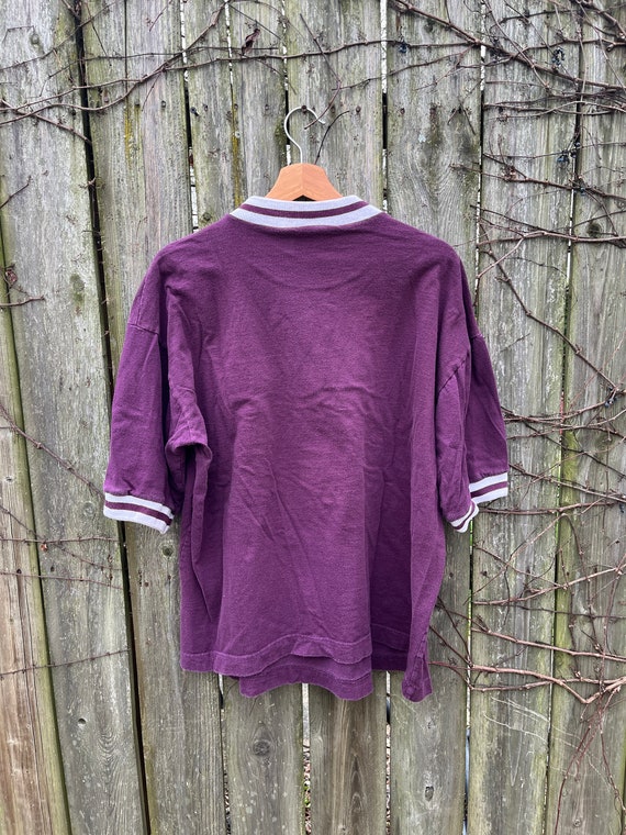 Vintage 90's Canada Embroidered Purple Short Slee… - image 7