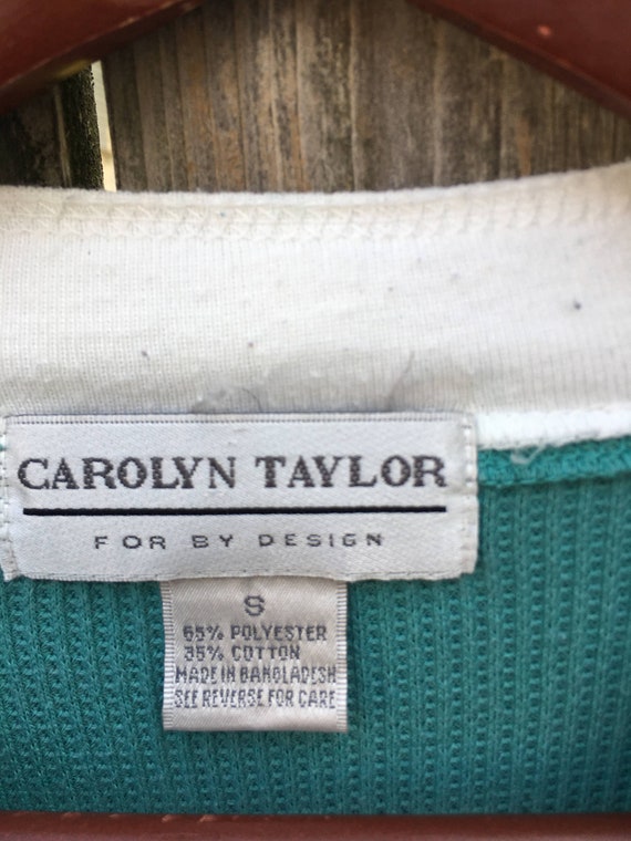 Vintage 90's Carolyn Taylor Cotton/Poly Blend Tur… - image 6