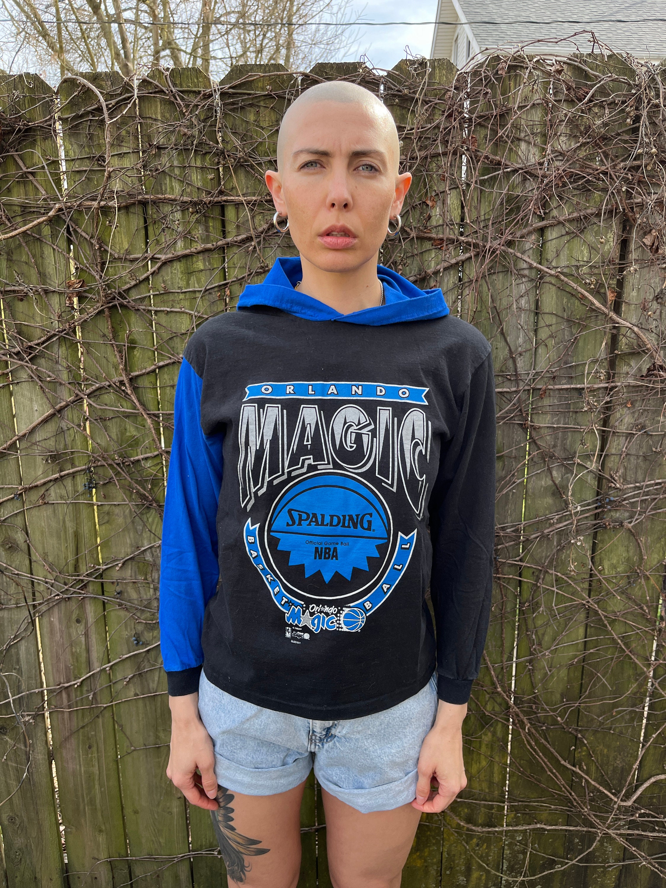 90s NBA ビンテージUSA製 Orland Magic 黒スウェット Vintage Starter Orlando Magic Shirt Mens Medium Made in USA