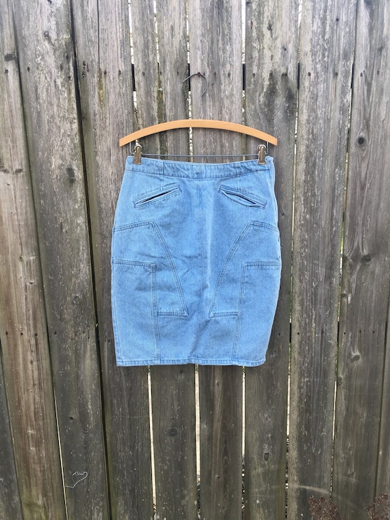 Vintage 90 s Benard Sport Light Wash Denim Jean Skirt Size 4 Etsy