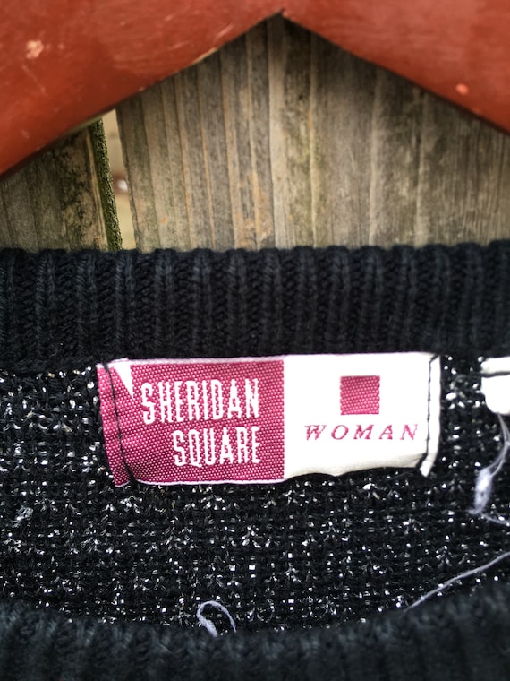 Vintage 80's Sheridan Square Woman Black Knit Sil… - image 6