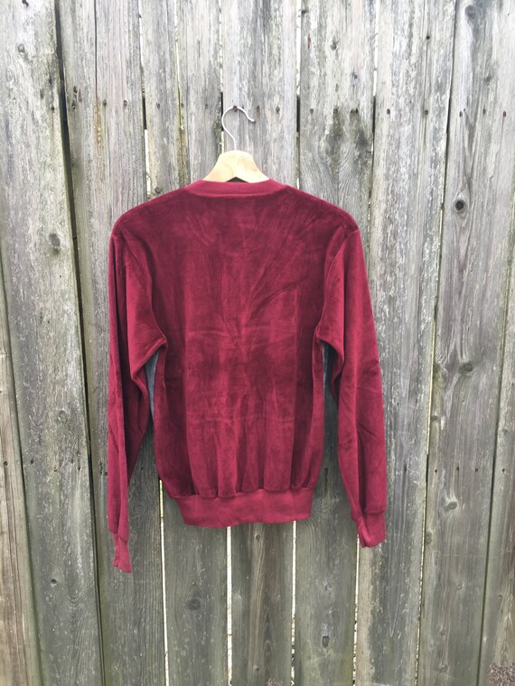 Vintage 60's/70's Unbranded Maroon and Gray Velve… - image 7