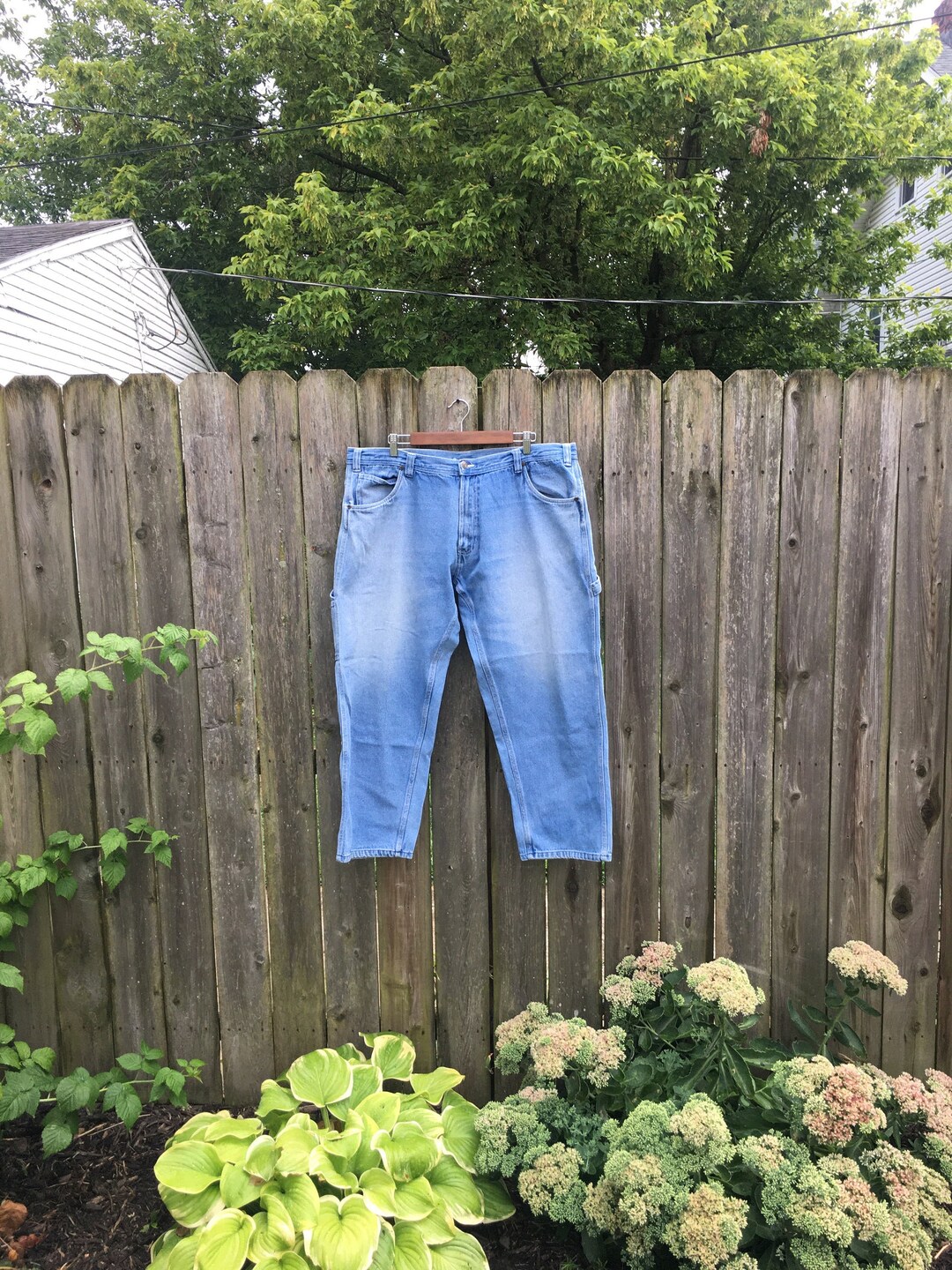 Vintage 90's Ozark Overall Co Light Wash Carpenter Style Denim