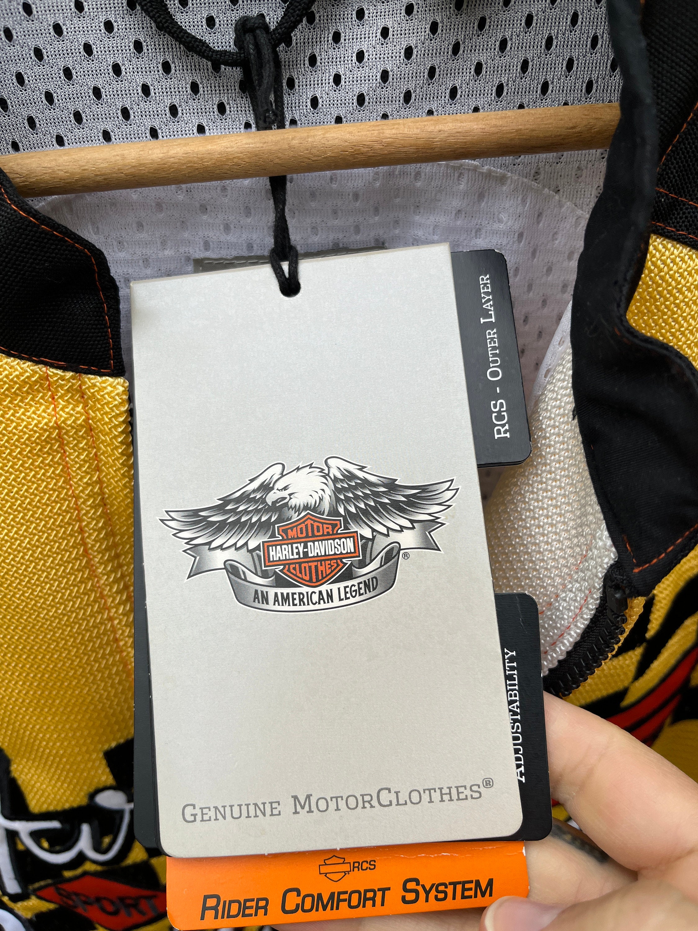 2000's Harley Davidson Motorcycles Zip up Yellow and Black Long