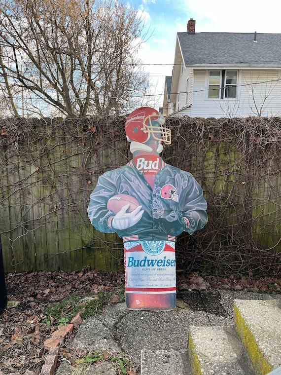 Vintage 90's Cleveland Browns Budweiser Beer Cardboard Standee 6