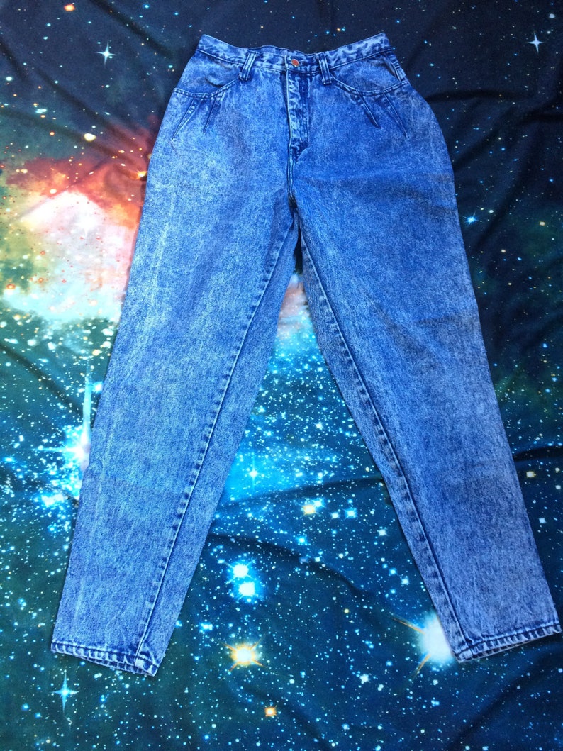 Vintage Brittania Acid Wash High Waist Denim Jeans