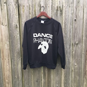 Vintage 80's Unbranded Dance Phantom Long Sleeve Super Soft Black Sweatshirt Size Large