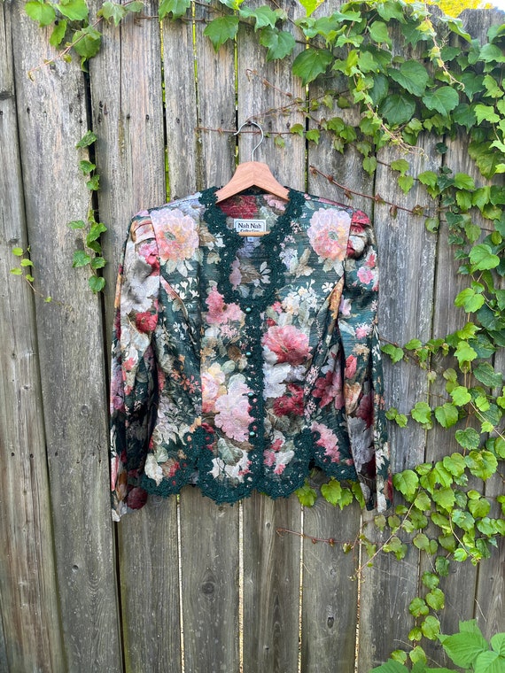 Vintage 80's Nah Nah Collection Floral Pattern Bu… - image 2