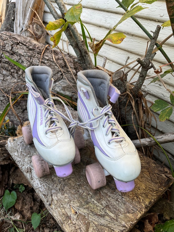 Vintage 90's Roller Derby Fire Star Purple and Wh… - image 3
