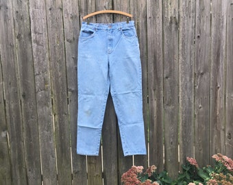 Vintage 90&#39;s Bill Blass Jeans Easy Fit Light Wash High Waist Denim Jeans Size 14