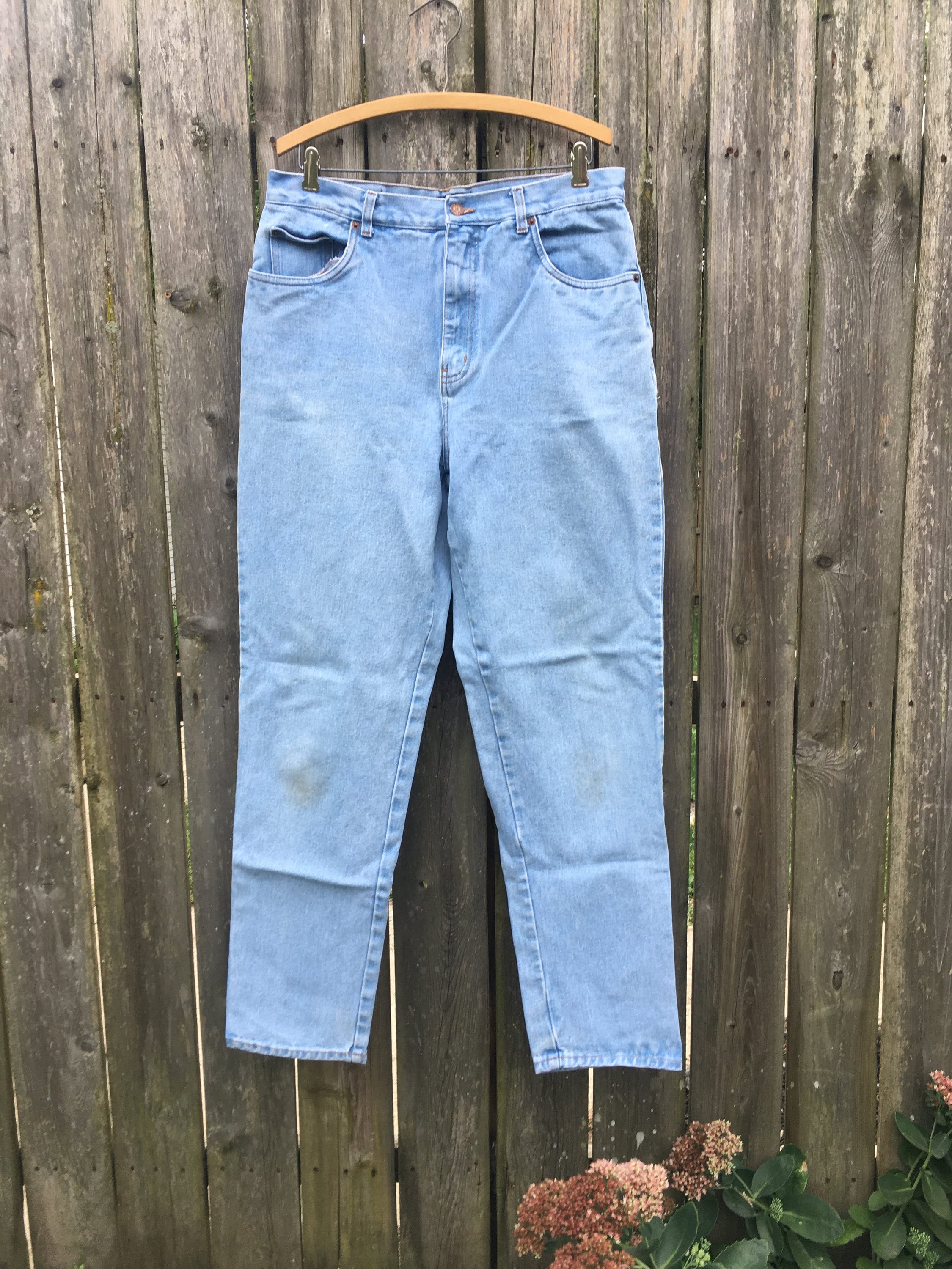 Vintage 90's Bill Blass Jeans Easy Fit Light Wash High Waist Denim Jeans  Size 14 