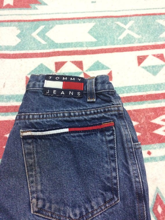 Vintage 90's Tommy Hilfiger Dark Wash Flare Leg M… - image 5