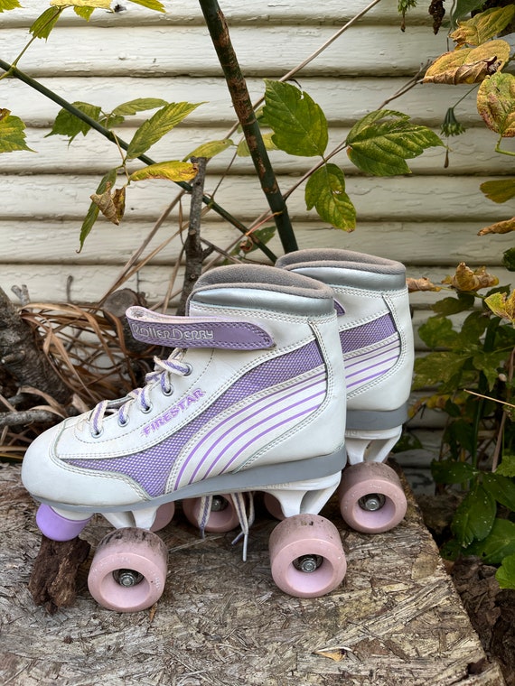 Vintage 90's Roller Derby Fire Star Purple and Wh… - image 10