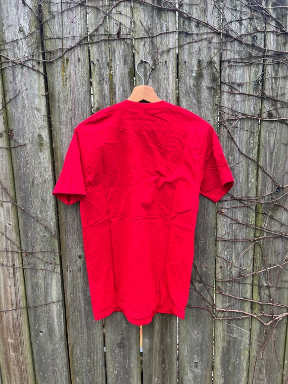 Vintage 80's Fruit of the Loom Plain Red 100% Cot… - image 7