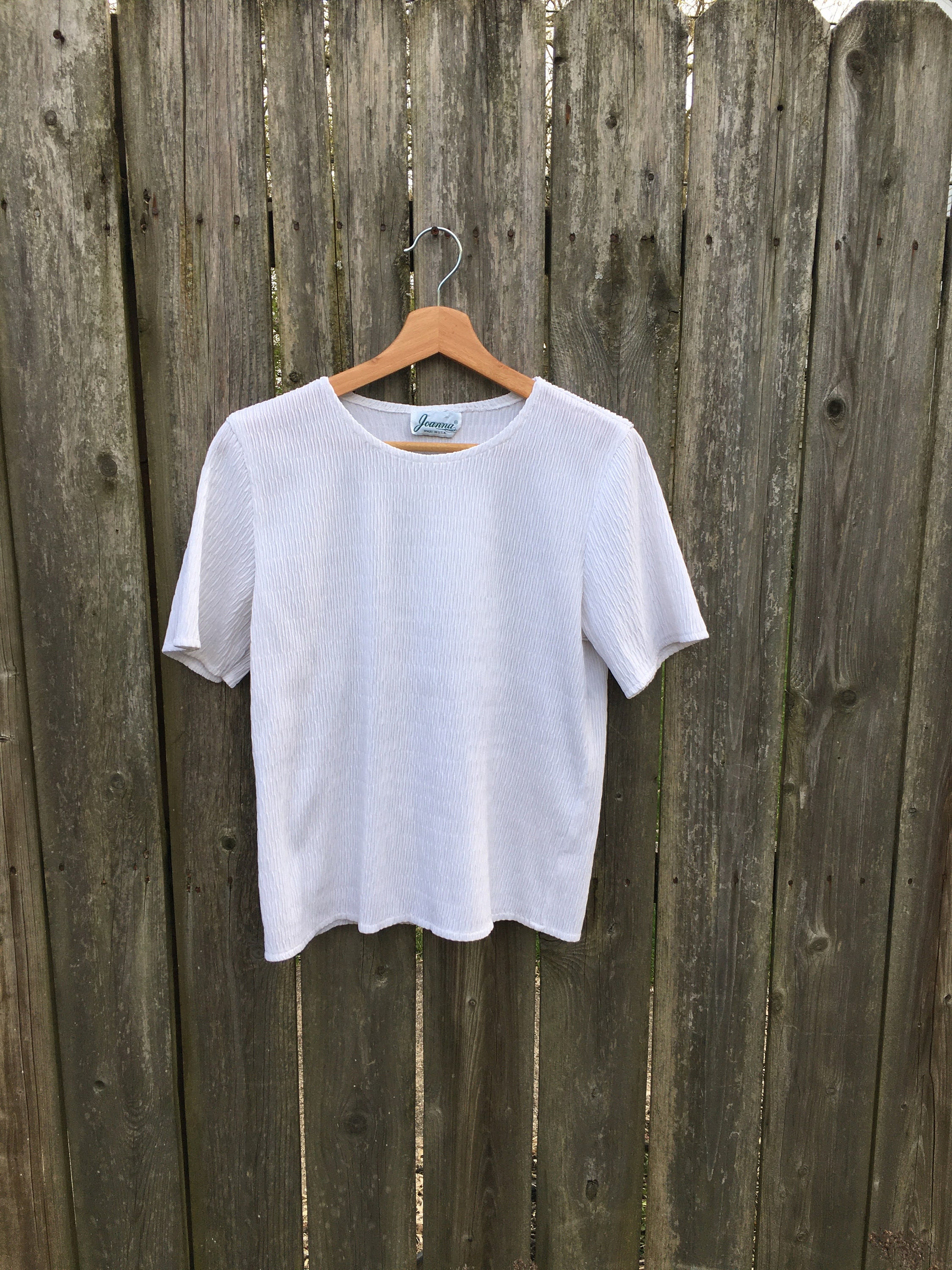 Vintage 70's/80's Joanna Made in USA White Textured Short