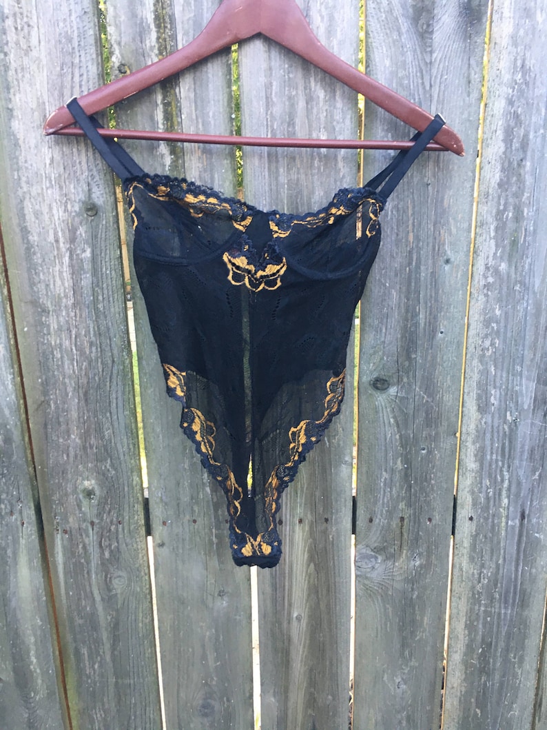 Vintage 90's Elegant Moments Black and Bronze Sheer Lace - Etsy