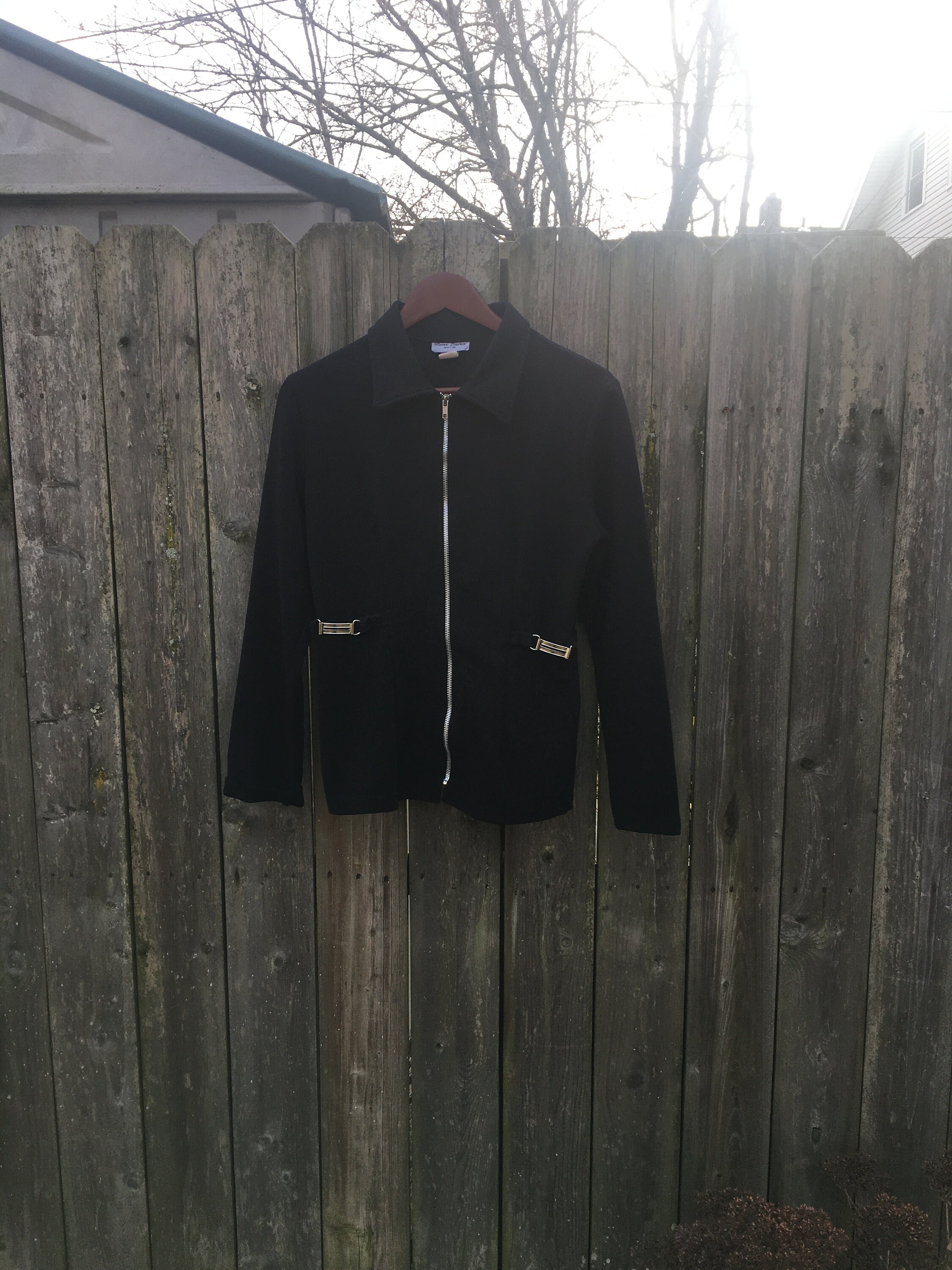 Vintage 70's Renee Lauren New York Black Zip up Long Sleeve