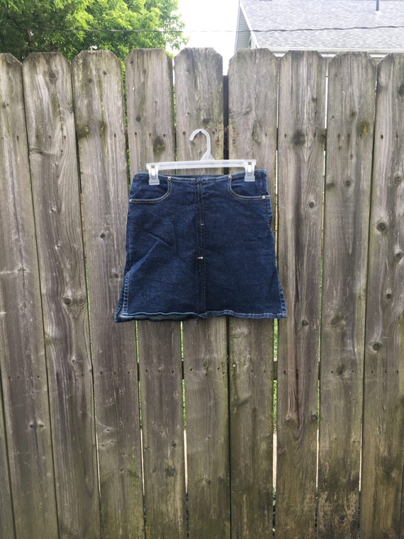 Storia Front Zip Denim Skirt Size L - $20 - From Katie