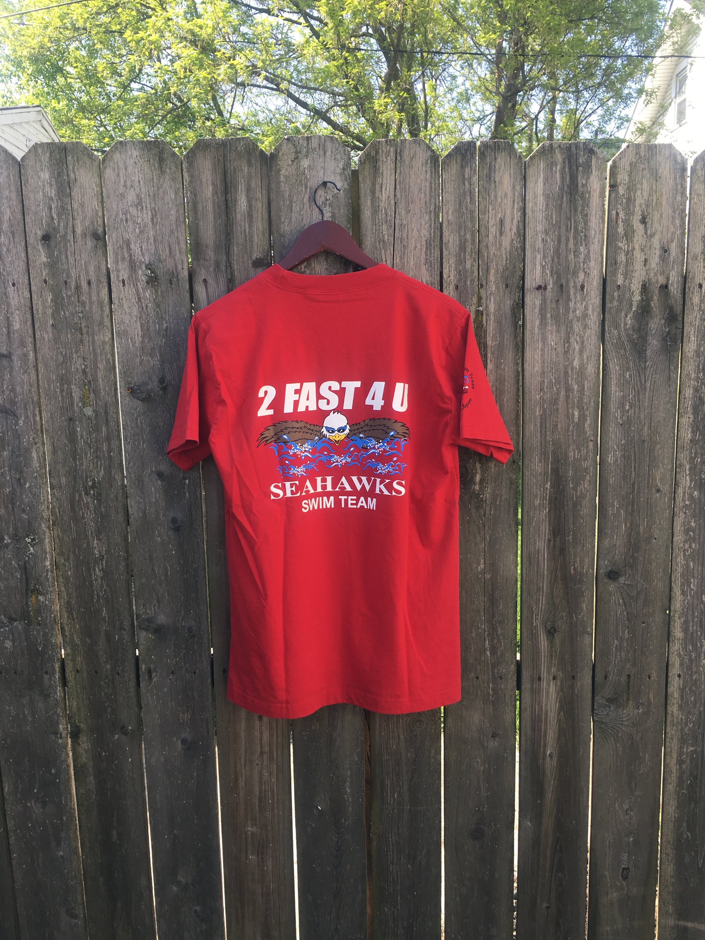 ウェア 90's Jantzen Pro-tour Swim Team T-shirt Vintage 90's in This Wide World of Swimming I'm Just 2 Fast 4 U