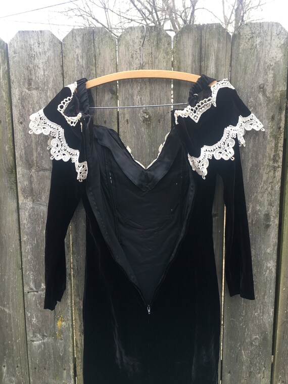 Vintage 80's Scott McClintock Black Velvet Off th… - image 10