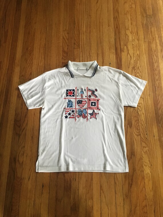 Vintage 90's Unbranded Red White and Blue July 4t… - image 4