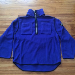 Vintage 90&#39;s Tommy Hilfiger 1/4 Zip Up Blue Fleece Long Sleeve Sweater
