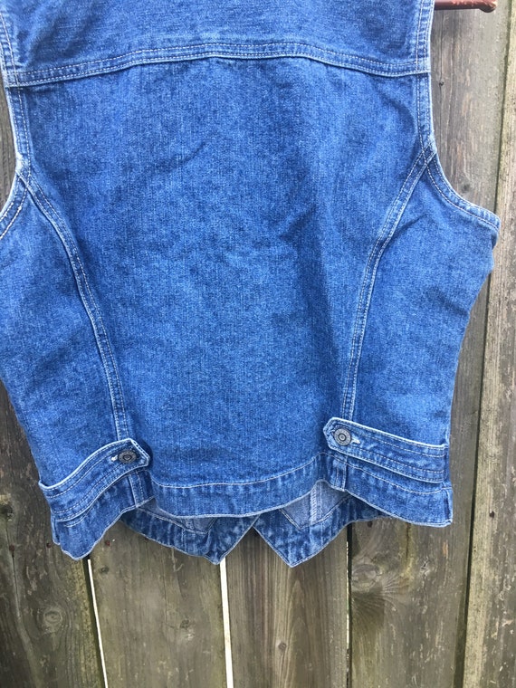 Vintage 90's Bill Blass Denim Vest and Black Velv… - image 9