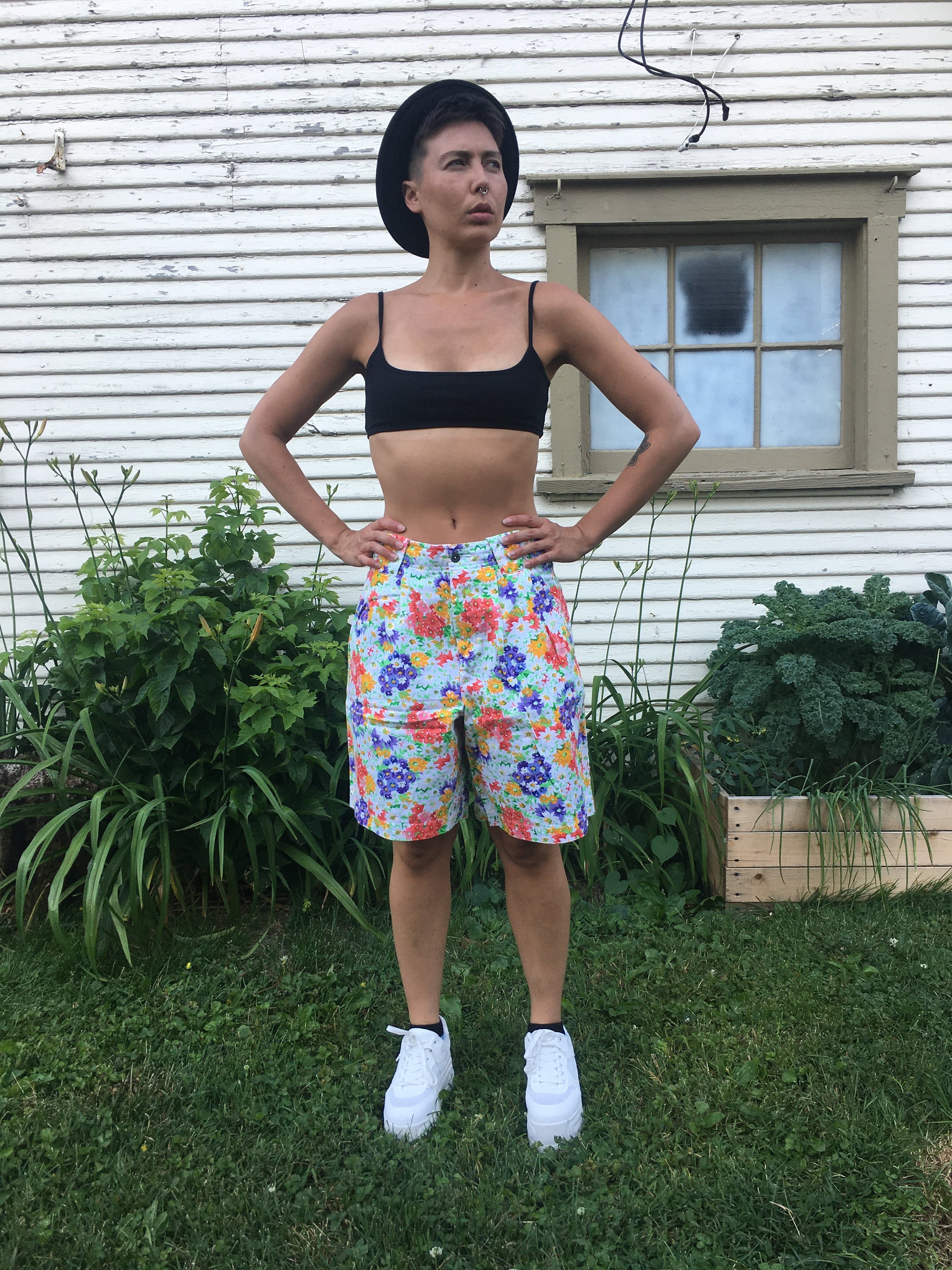 Vintage 90's Liz Sport Colorful Floral Pattern All Over Print