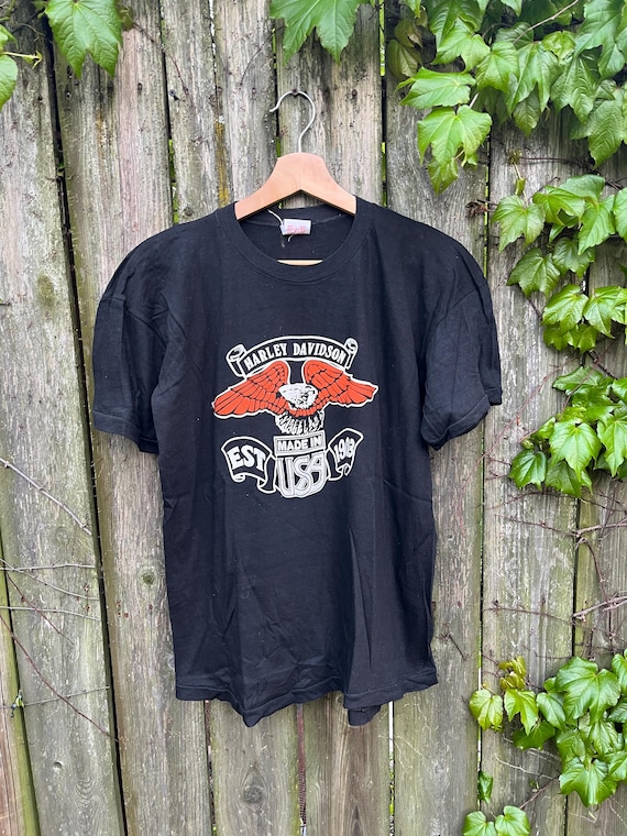 Vintage 70's Harley Davidson Motorcycles Flying Eagle Print