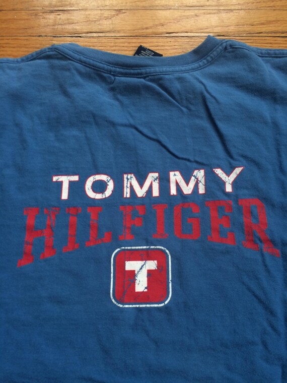Vintage Tommy Hilfiger Tommy Jeans Over Sized camiseta azul Etsy Mexico