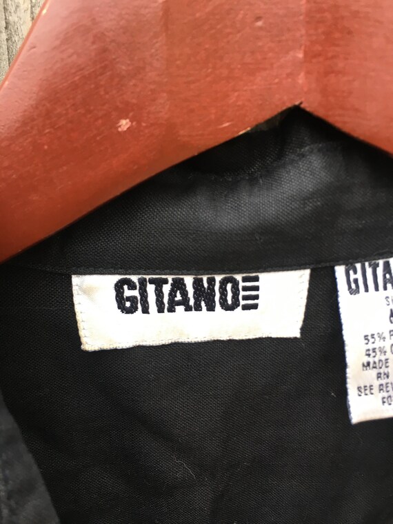 Vintage 80's Gitano Black Button Up with Jewels a… - image 6