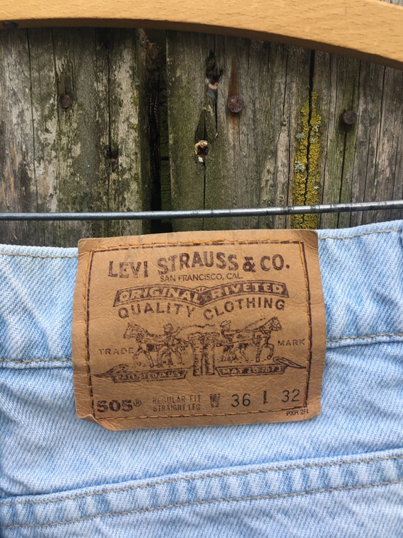 Vintage 90's Levi's 505 Orange Tab Light Wash Hig… - image 7