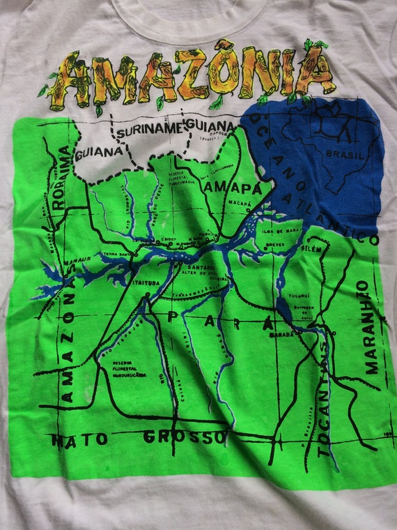 Vintage 90's Hering Amazonia Neon Print Columbia … - image 2