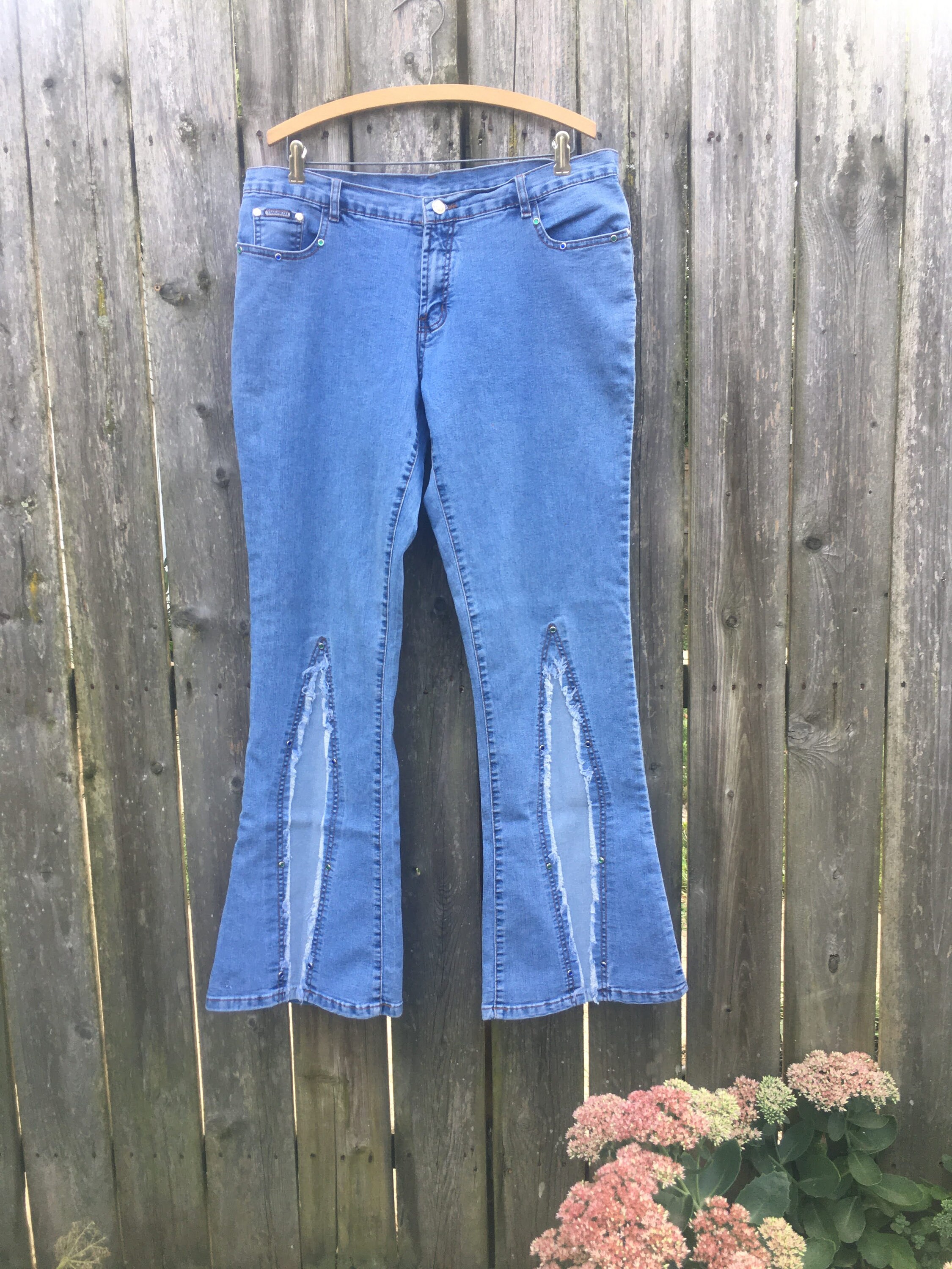 Amazon.com: IMEKIS Metallic Pants Women: Shiny Bell Bottoms