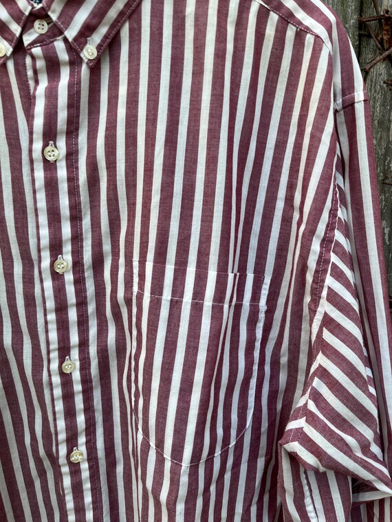 Vintage 90's Oakton Limited Dark Red and White St… - image 3